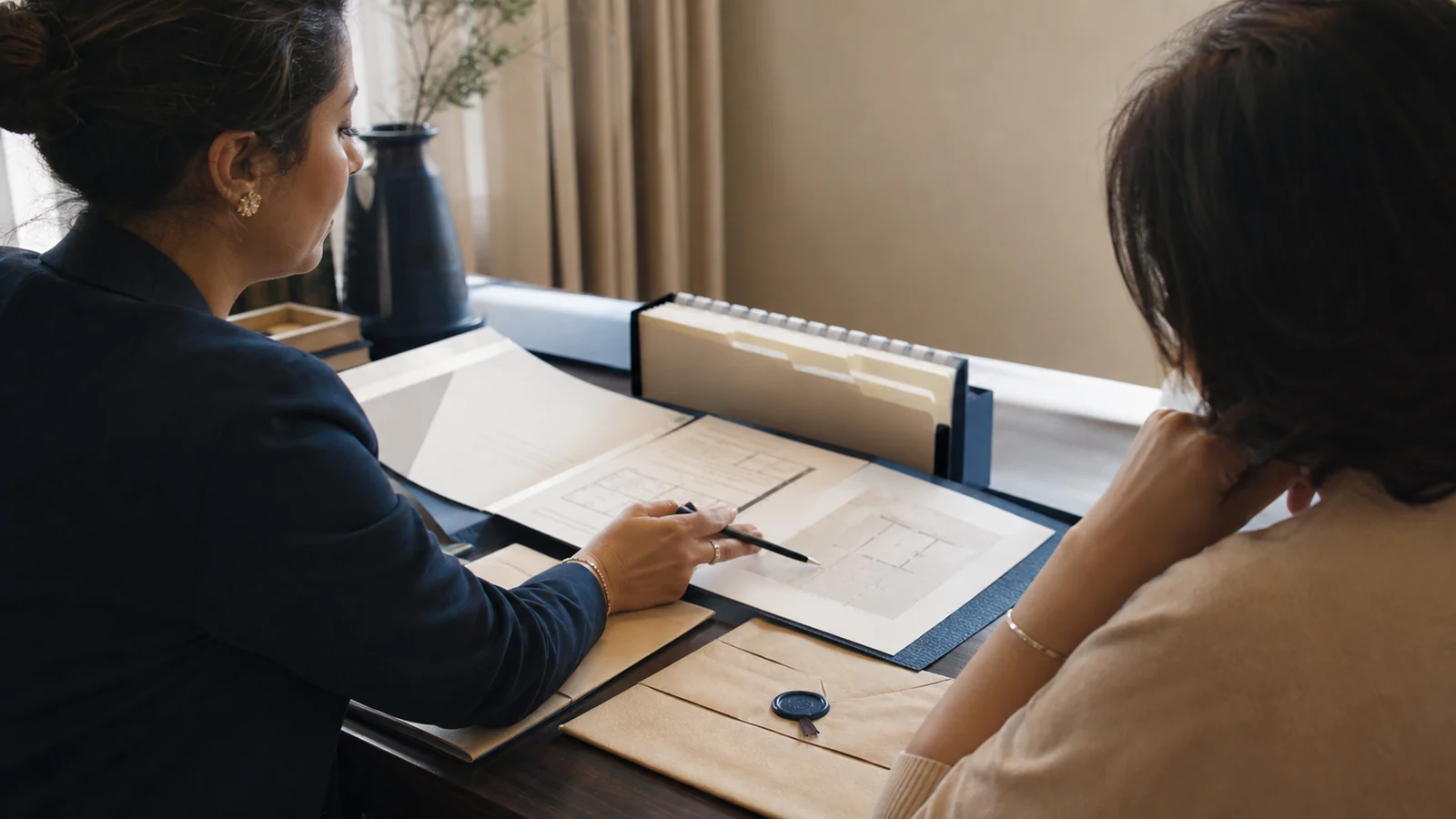 Property documents and plans organised for legal review